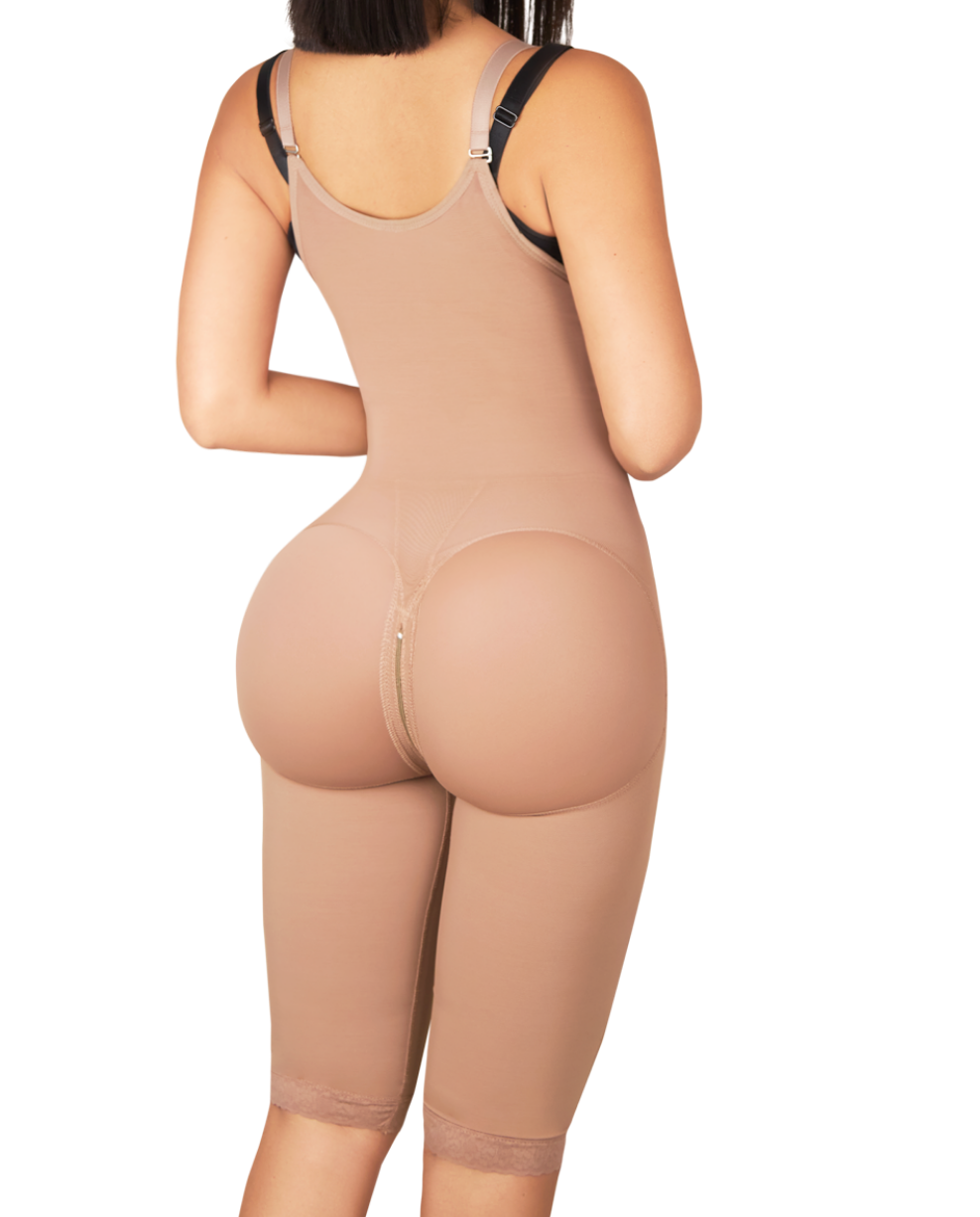 Faja moldeadora larga con espalda cubierta y cremallera perineal 3011