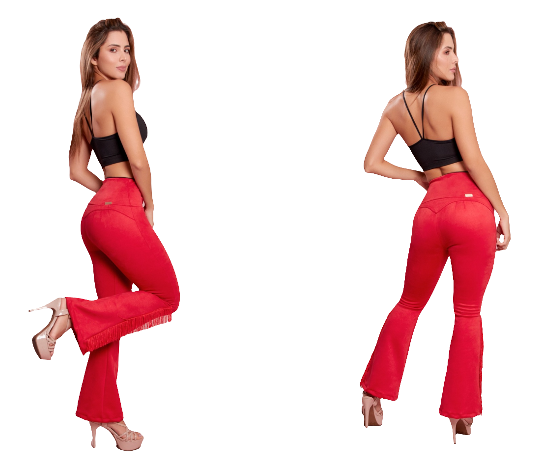 Bell bottom suede leggings